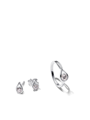 Pandora Infinite Lab-grown Diamond Ring and Earrings Set 1 ct tw Sterling Silver