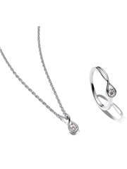 Pandora Infinite Lab-grown Diamond Necklace and Ring Set 0.30 ct tw Sterling Silver