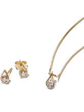 Pandora Infinite Lab-grown Diamond Necklace and Earrings Set 0.75 carat tw 14k Gold