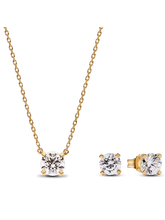 Pandora Era Lab-grown Diamond Pendant Necklace and Earring Set 2.00 carat tw 14k Gold