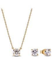 Pandora Era Lab-grown Diamond Pendant Necklace and Earring Set 2.00 carat tw 14k Gold