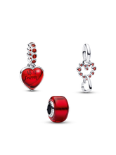 Red Hearts Charm Trio