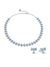 Bridgerton Blue Bow Necklace & Earring Set