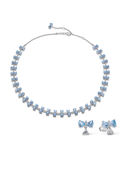 Bridgerton Blue Bow Necklace & Earring Set