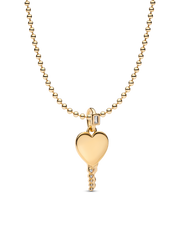 Engravable Heart Key Pendant Necklace