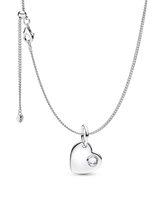 April Birthstone Heart Pendant Necklace