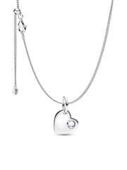 April Birthstone Heart Pendant Necklace
