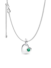 May Birthstone Heart Pendant Necklace