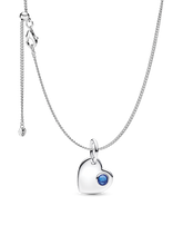 September Birthstone Heart Pendant Necklace