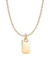 Engravable Rectangular Dog Tag Necklace