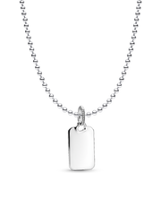 Engravable Rectangular Dog Tag Necklace