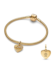 BE LOVE Engravable Golden Love Heart Charm Bracelet Set