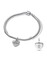 BE LOVE Engravable Love Heart Charm Bracelet Set