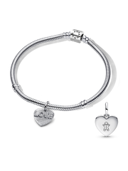 BE LOVE Engravable Love Heart Charm Bracelet Set