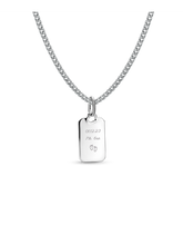 Engravable Rectangle Tag Pendant Necklace Set