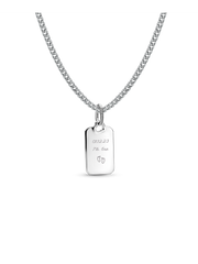 Engravable Rectangle Tag Pendant Necklace Set