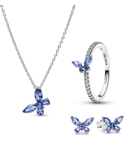 Winter Blue Butterfly Jewelry Set