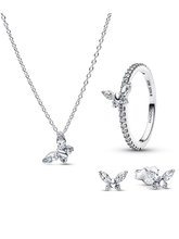 Sparkling Clear Butterfly Jewelry Set