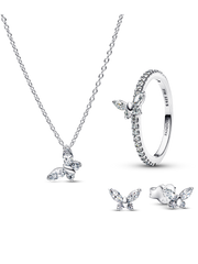 Sparkling Clear Butterfly Jewelry Set