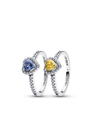 Celestial Love Elevated Heart Ring Duo