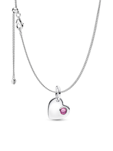 October Birthstone Heart Pendant Necklace