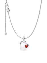 January Birthstone Heart Pendant Necklace