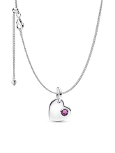 February Birthstone Heart Pendant Necklace