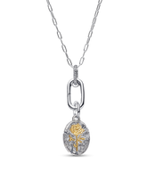 Rose Medallion Charm Necklace Set