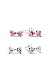 Sparkling Bow Stud Earring Set