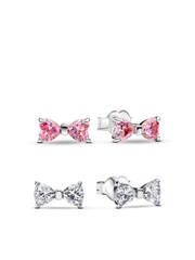 Sparkling Bow Stud Earring Set
