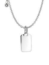 Engravable Rectangle Tag Pendant Necklace Set