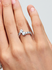 Sparkling Overlapping Band Ring - Sterling silver