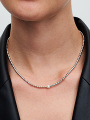Treated Freshwater Cultured Pearl & Beads Collier Necklace - Sterling silver