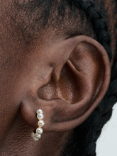 FINAL SALE - Treated Freshwater Cultured Pearls Open Hoop Earrings - 14k gold plating