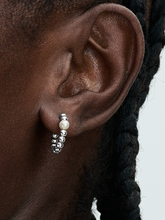FINAL SALE - Treated Freshwater Cultured Pearl & Beads Hoop Earrings - Sterling silver