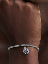 FINAL SALE - Purple Eternity Circle Dangle Charm - Sterling silver