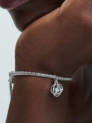 FINAL SALE - Clear Eternity Circle Dangle Charm - Sterling silver