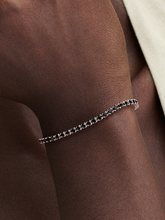 Black Sparkling Tennis Bracelet - 14k rose gold plating