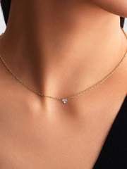 Pandora Era Lab-Grown Diamond Cluster Paperclip Chain Necklace - 0.10 ct TW, 14k gold