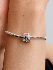 Moveable Toy Cube Charm - Sterling silver