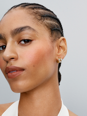 Triple Heart Hoop Earrings - 14k gold plating