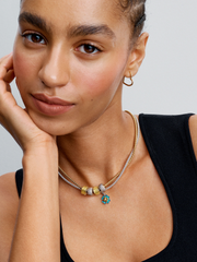 Studded Clasp & Chain Necklace - Sterling silver