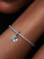 Hummingbird Double Dangle Charm - Sterling silver