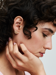 Sparkling Infinity Heart Stud Earrings - 14k gold plating