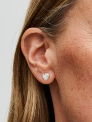 FINAL SALE - White Rose in Bloom Stud Earrings - Sterling silver