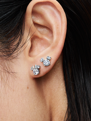 Disney Mickey Mouse & Minnie Mouse Sparkling Stud Earrings - Sterling silver