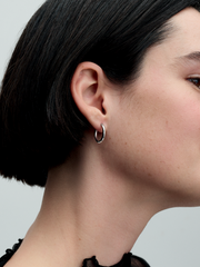 FINAL SALE - Pandora Moments 18 mm Charm Hoop Earrings - Sterling silver