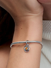 FINAL SALE - Honey Eternity Circle Dangle Charm - Sterling silver
