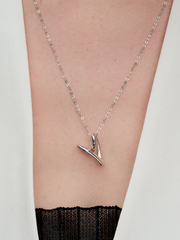 Organically Shaped Heart Pendant Necklace - Sterling silver