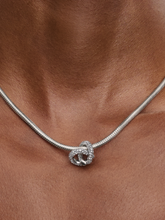 Pavé Infinity Knot Heart Charm - Sterling silver